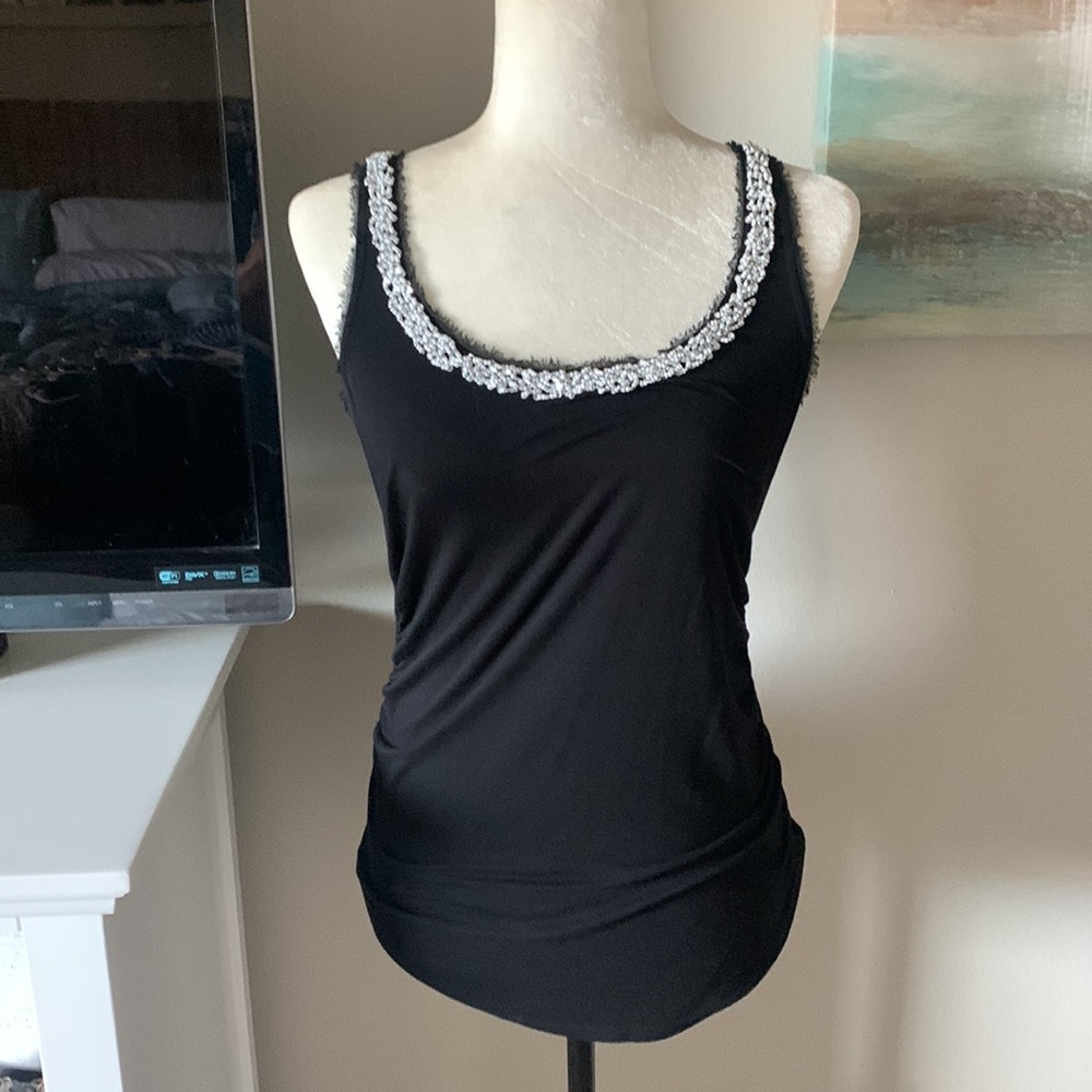 Beaded top with ruched sides